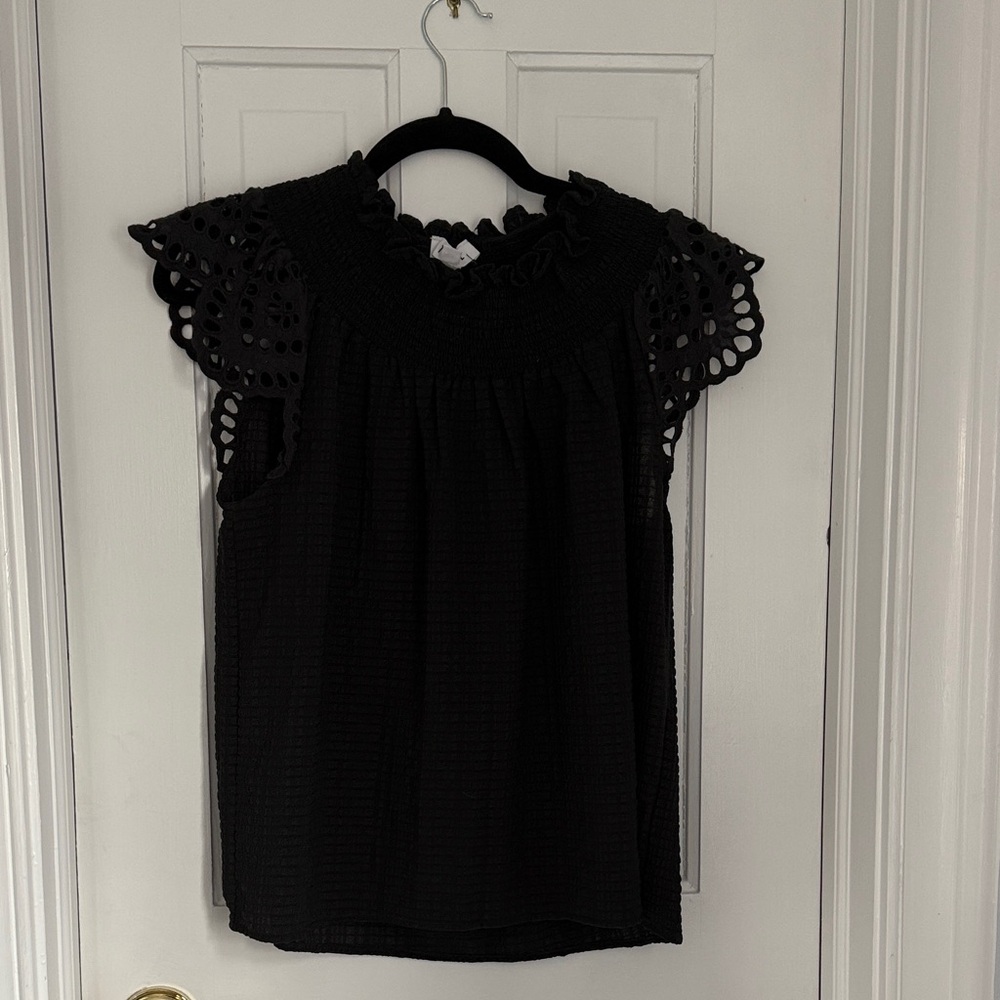 Elegant Black Lace Sleeve Women's Top